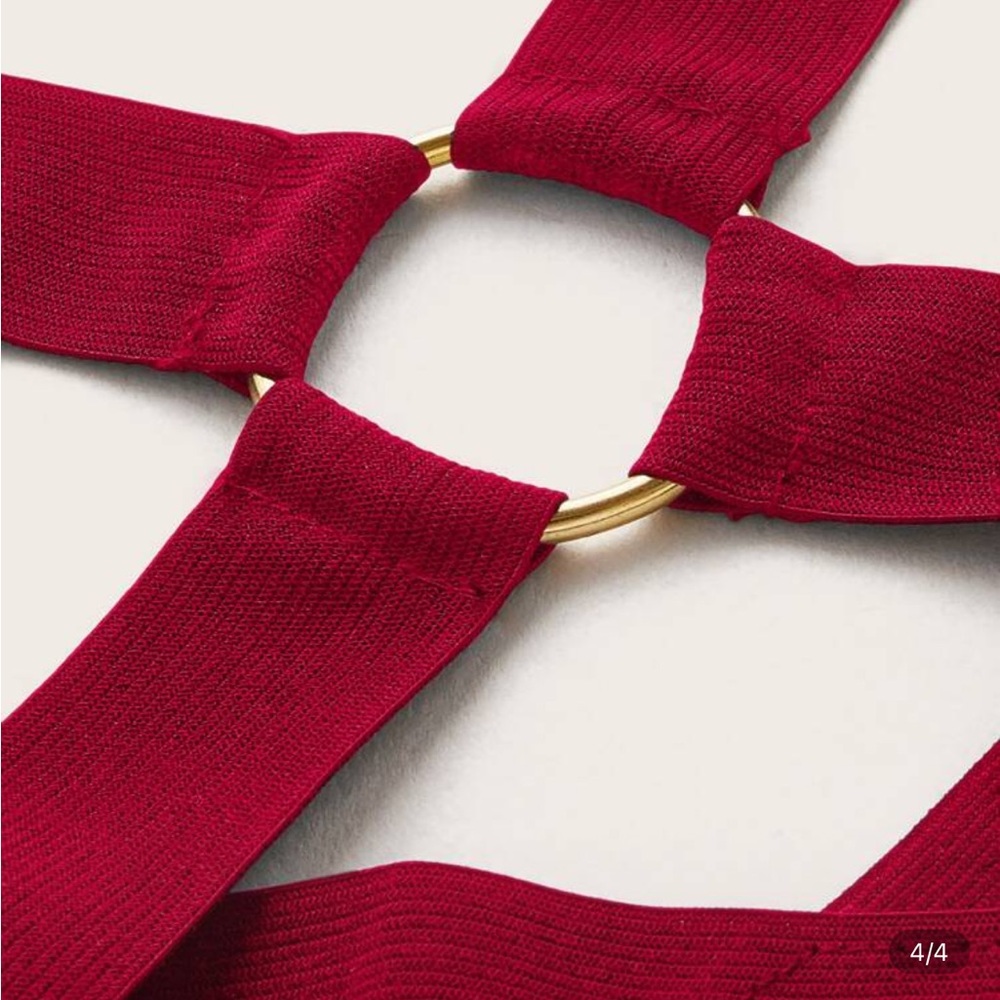 SHEIN Burgundy Strappy Bra Set - Picture 4 of 5